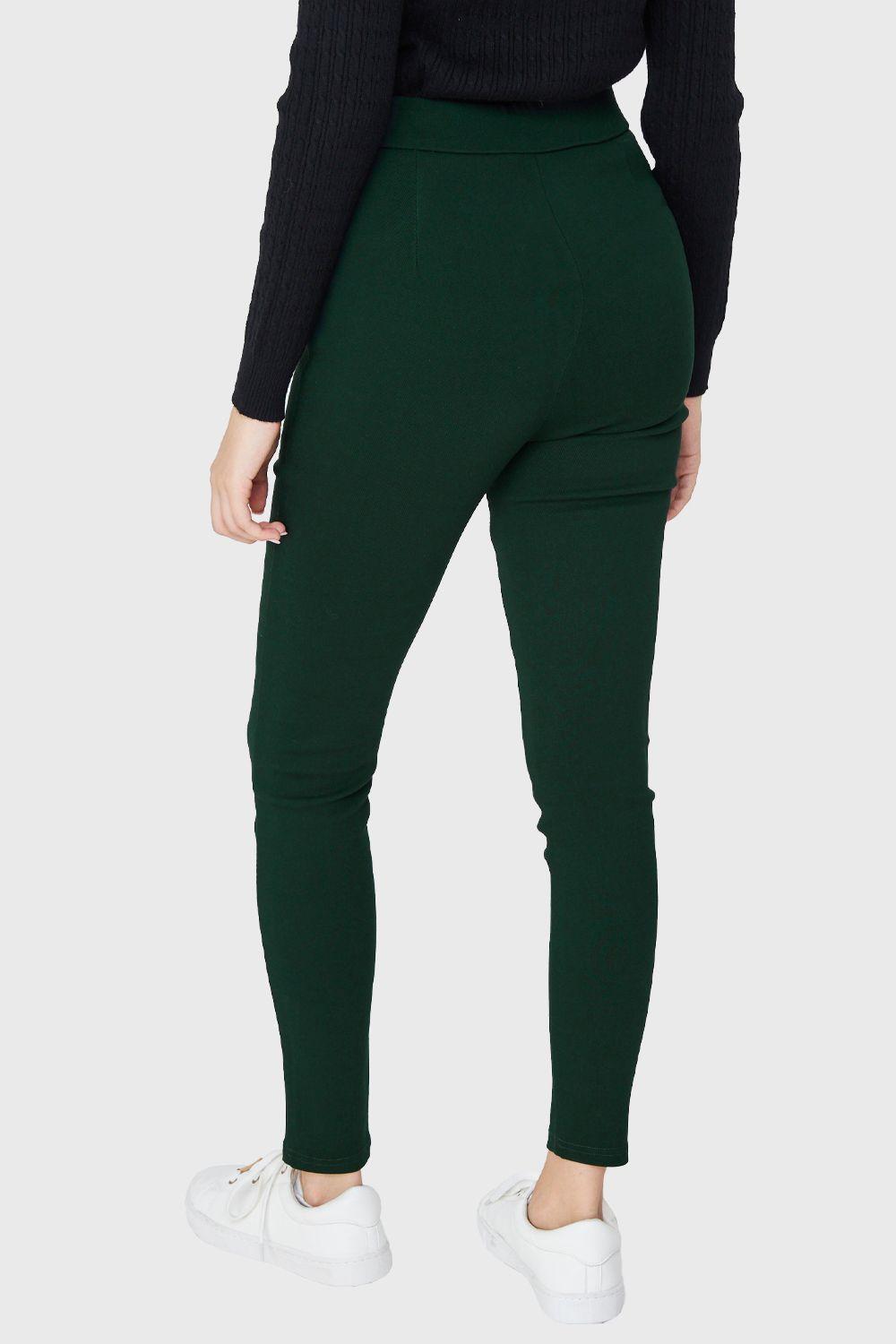 Calza Lisa Con Cierre Verde Oscuro Nicopoly-3