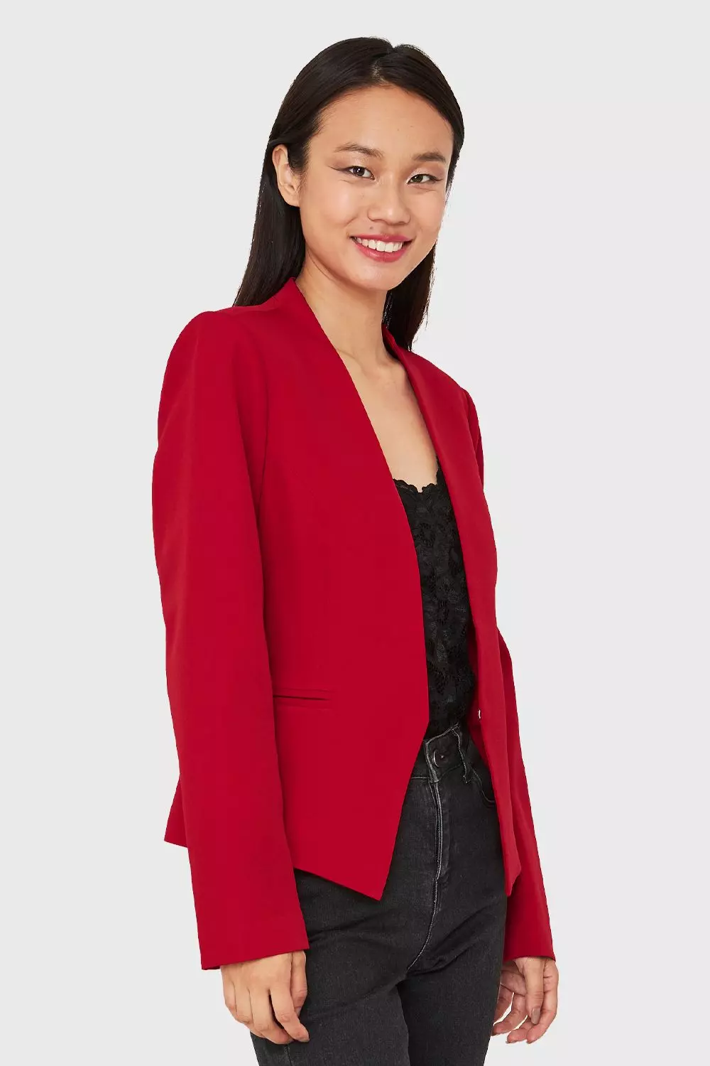 Blazer Entallado Clásico Rojo Nicopoly-2
