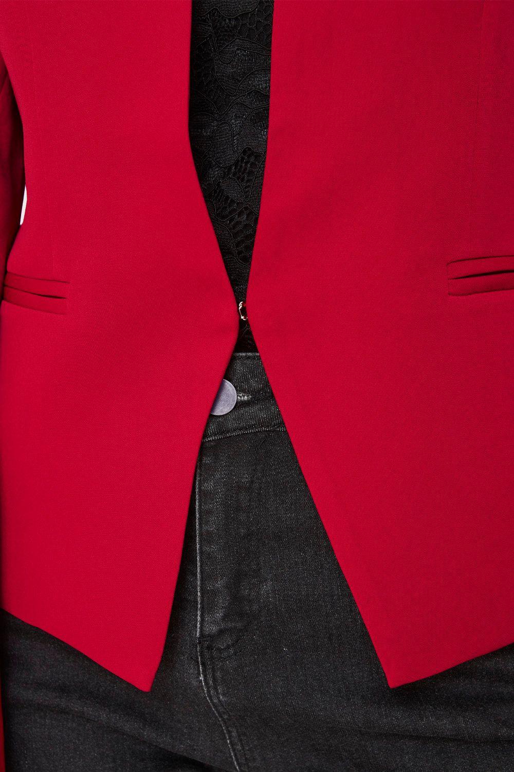 Blazer Entallado Clásico Rojo Nicopoly-5
