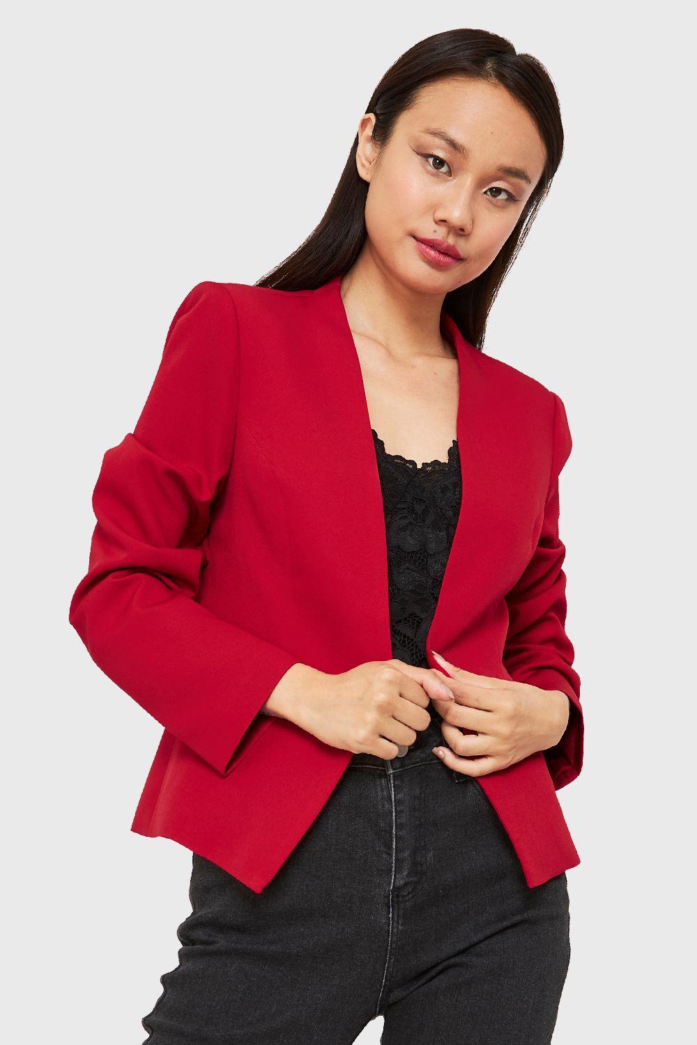 Blazer Entallado Clásico Rojo Nicopoly-0