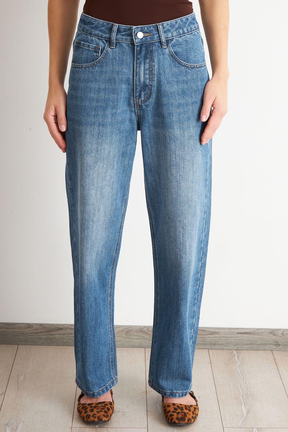 Jeans Pierna Recta Celeste Nicopoly-0
