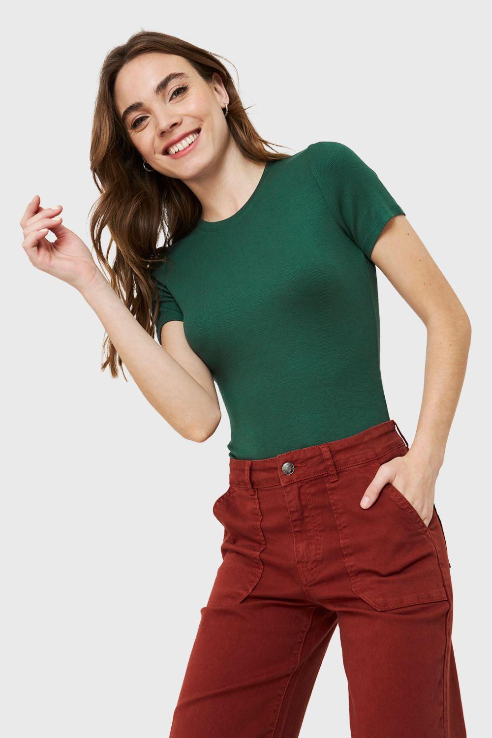Body Manga Corta Verde Nicopoly-0