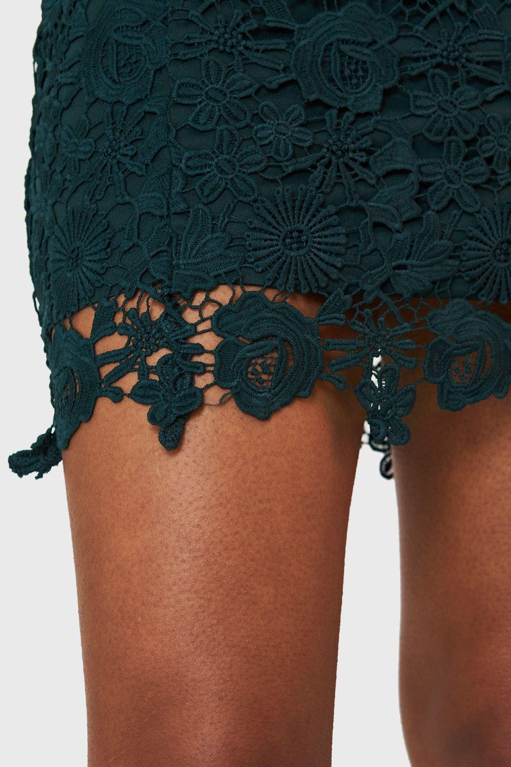 Vestido Calado Floral Verde Oscuro Nicopoly-5