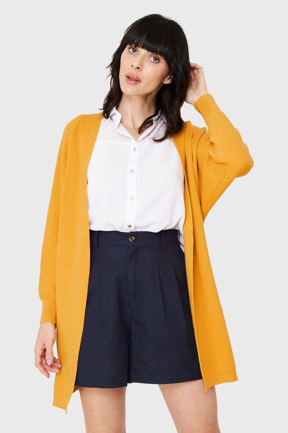 Cárdigan Manga Kimono Mostaza Nicopoly-4