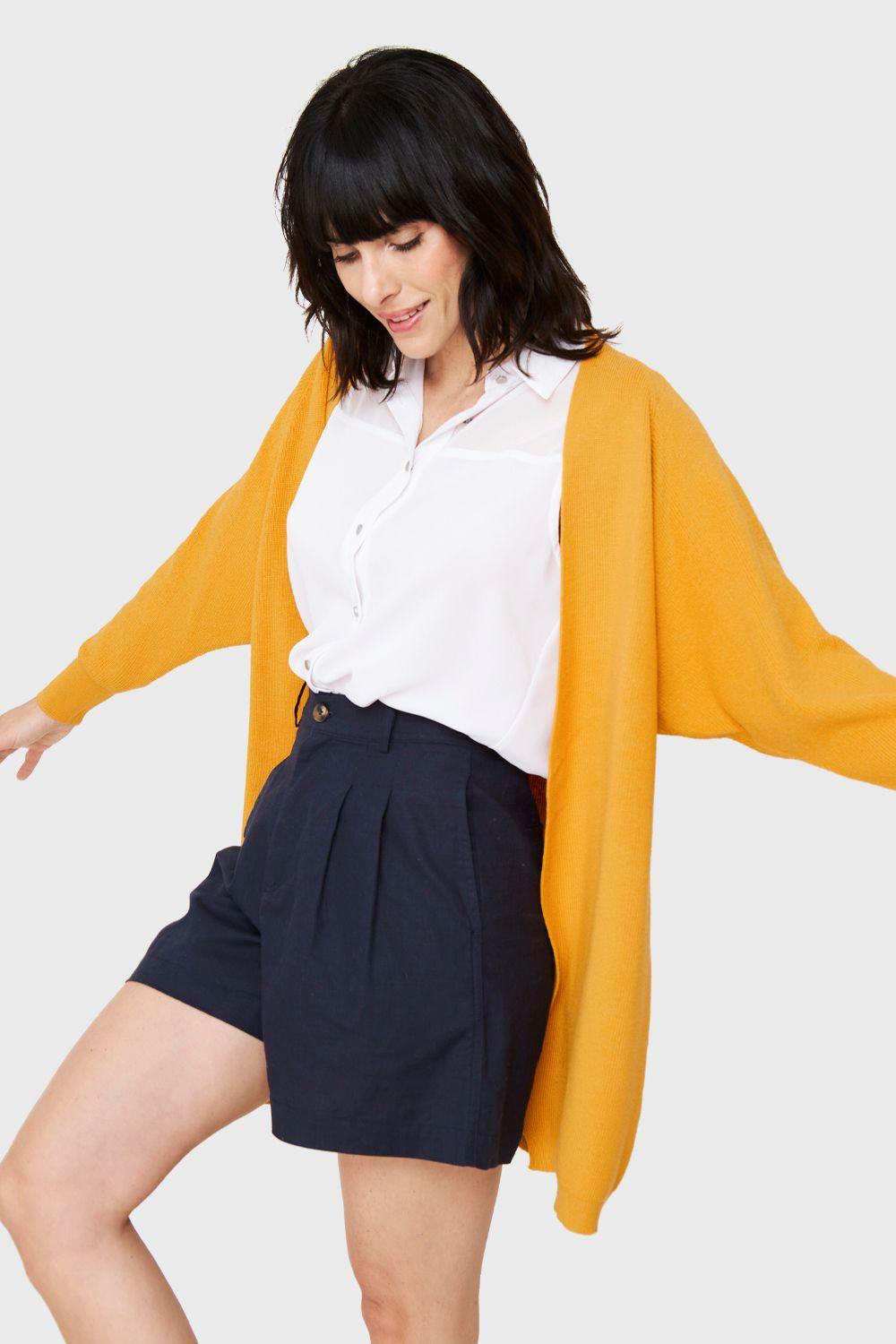 Cárdigan Manga Kimono Mostaza Nicopoly-2