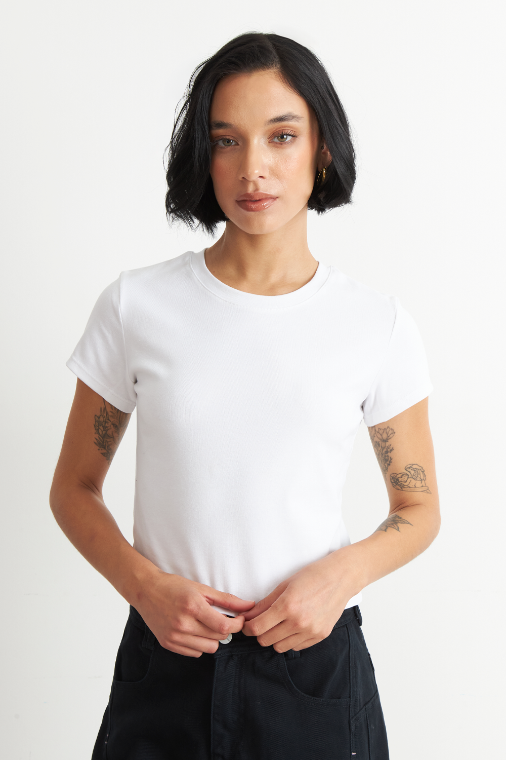 Polera Manga Corta Básica Blanco Nicopoly-0