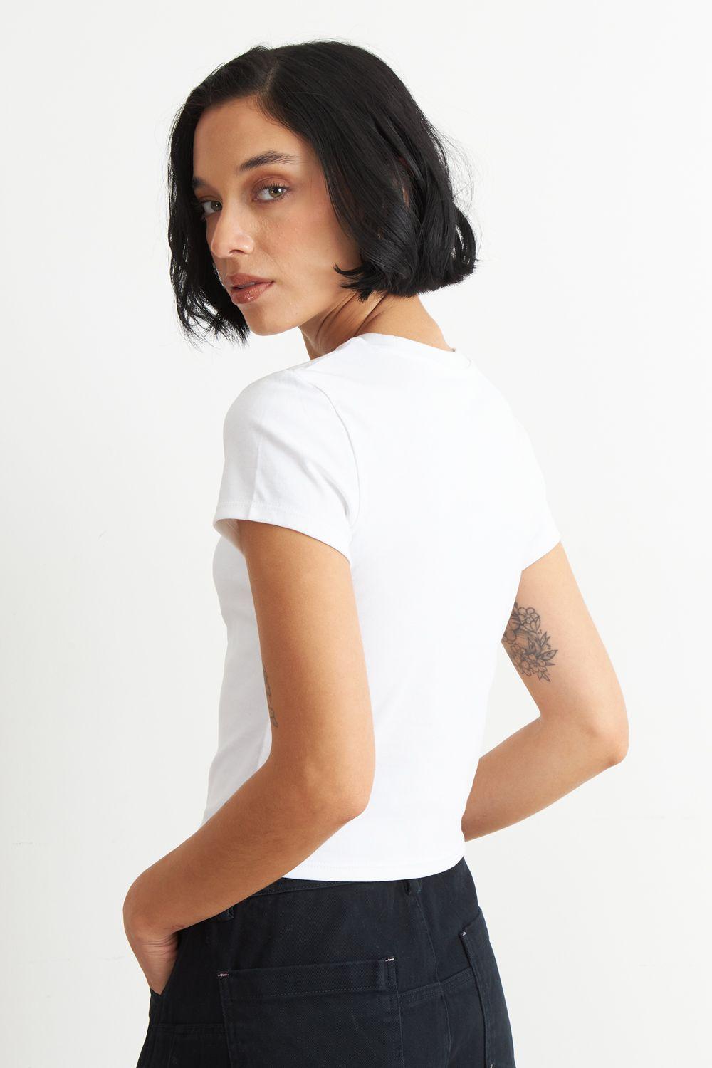 Polera Manga Corta Básica Blanco Nicopoly-3