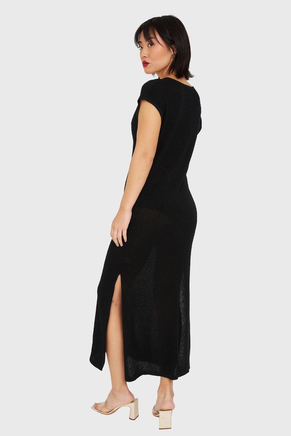 Vestido Holgado Con Brillos Negro Nicopoly-3