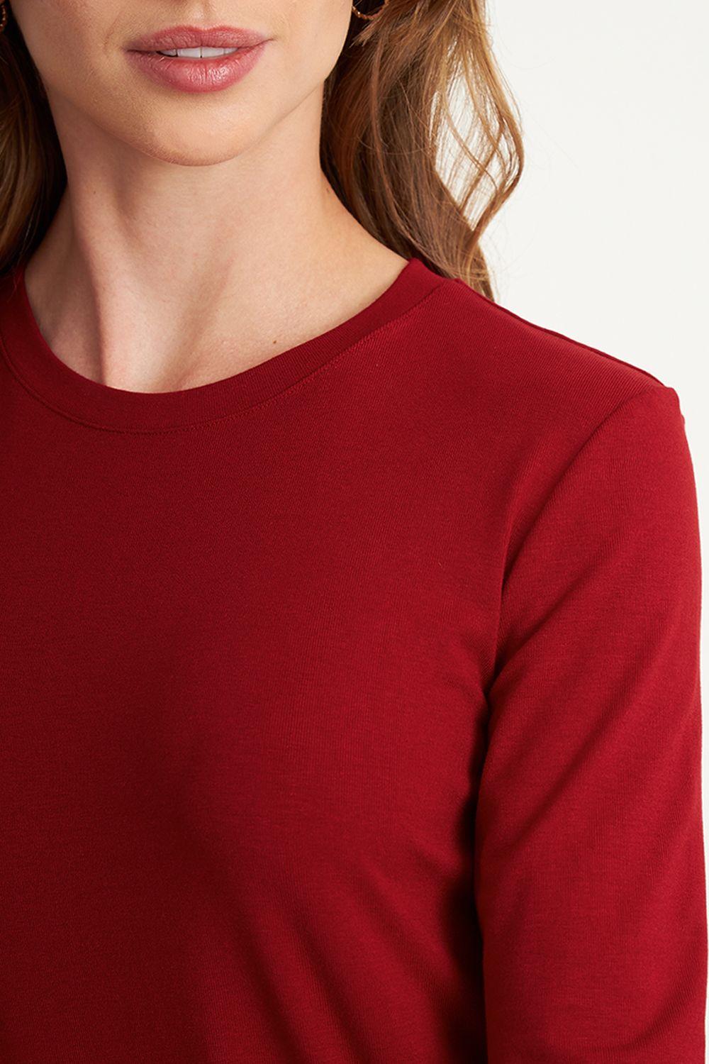 Polera Manga Larga Crop Rojo Nicopoly-5