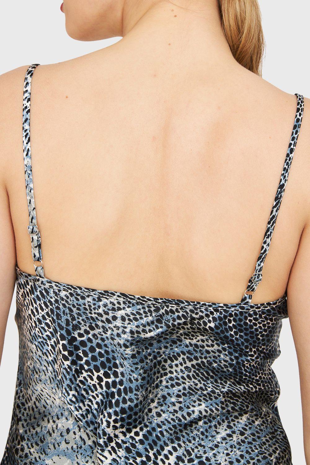 Top Print Snake Azul Nicopoly-5