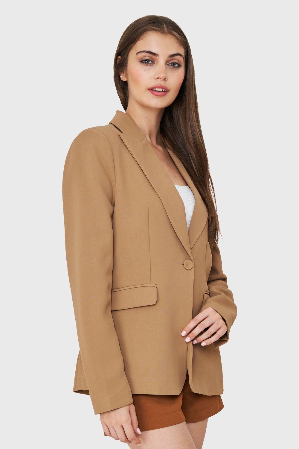 Blazer Bolsillos Con Solapas Khaki Nicopoly-2