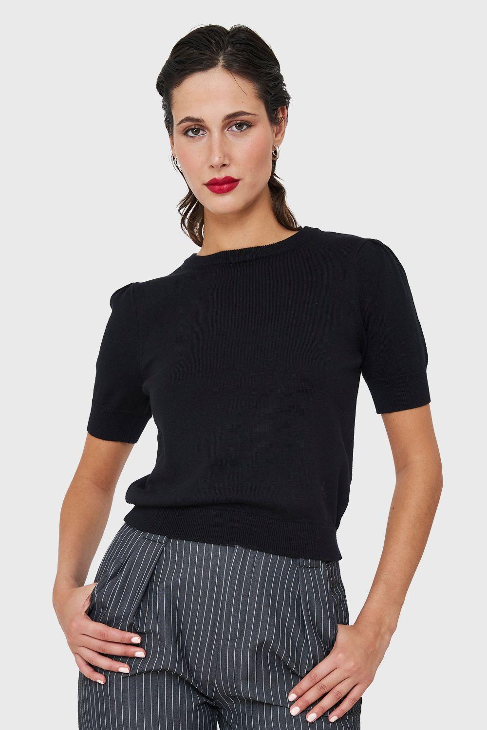 Sweater Tipo Hilo Manga Princesa Negro Nicopoly-4