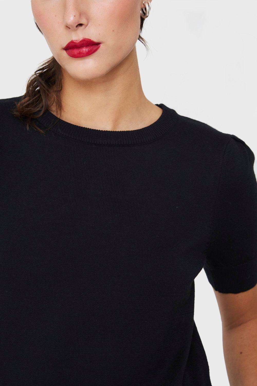 Sweater Tipo Hilo Manga Princesa Negro Nicopoly-5