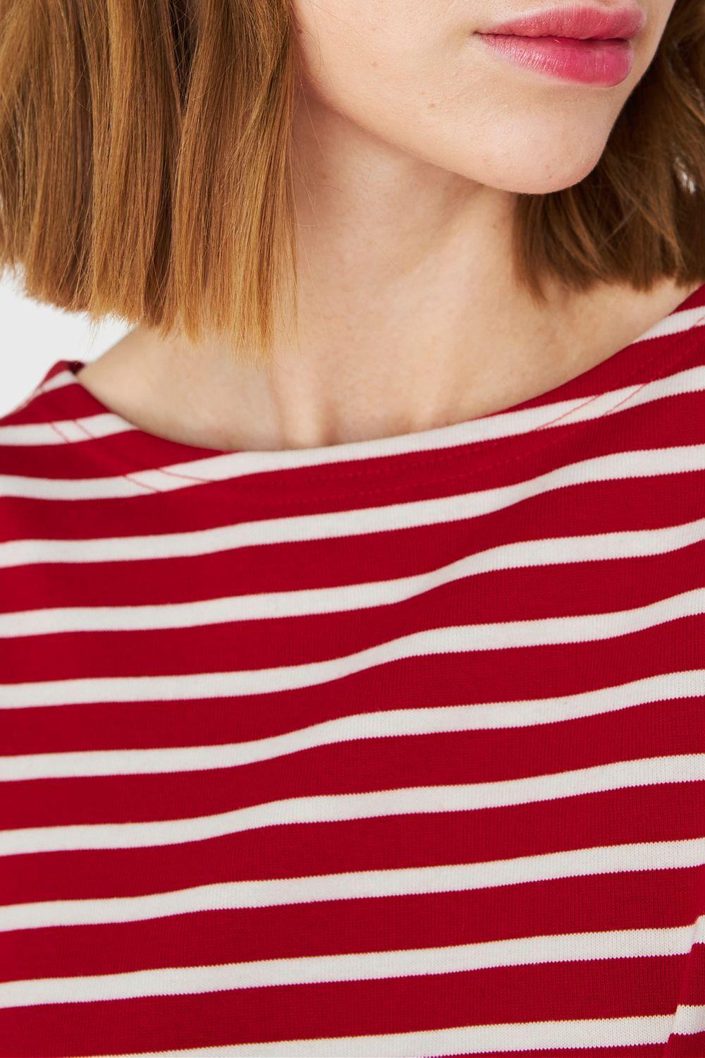Polera Rayas Marinera Rojo/Blanco Nicopoly-5