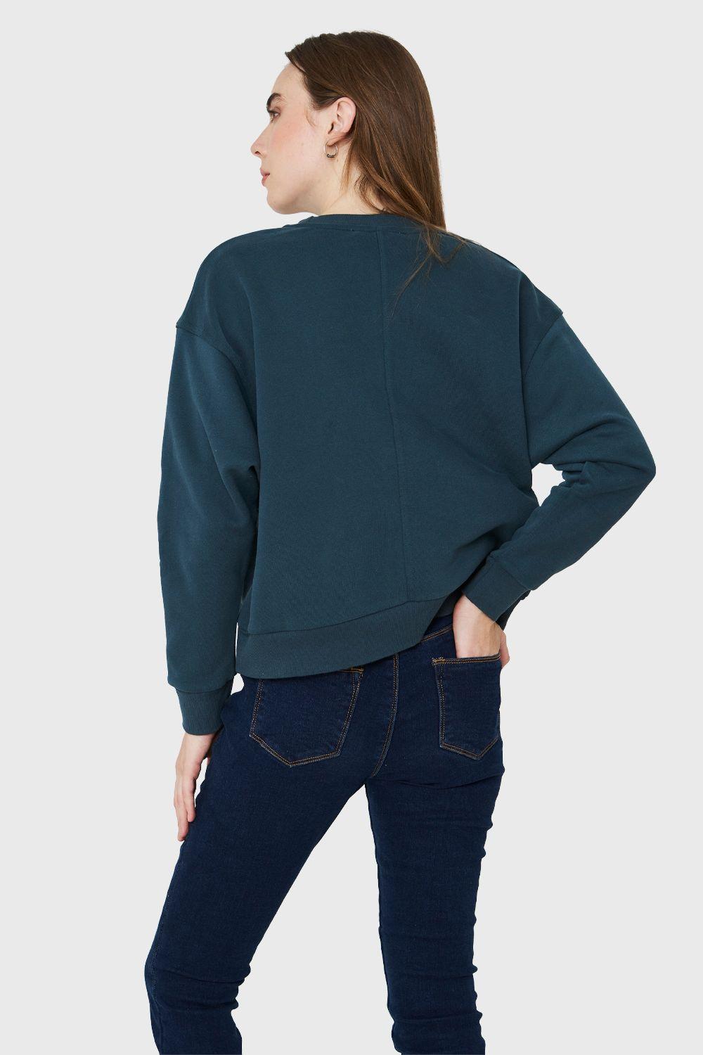 Polerón Print Leopard Verde Petróleo Nicopoly-3