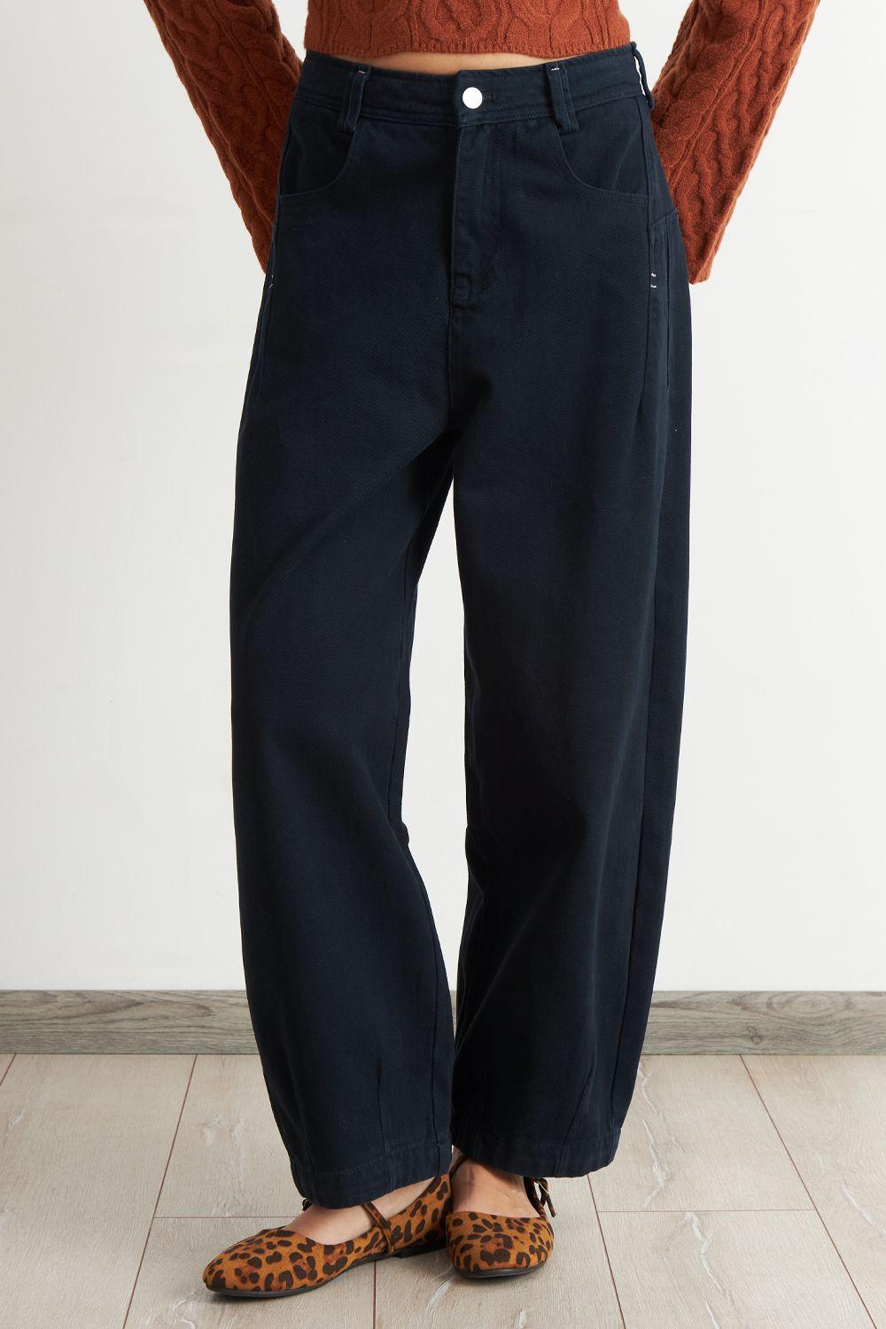 Jeans Corte Barrel Azul Nicopoly-0