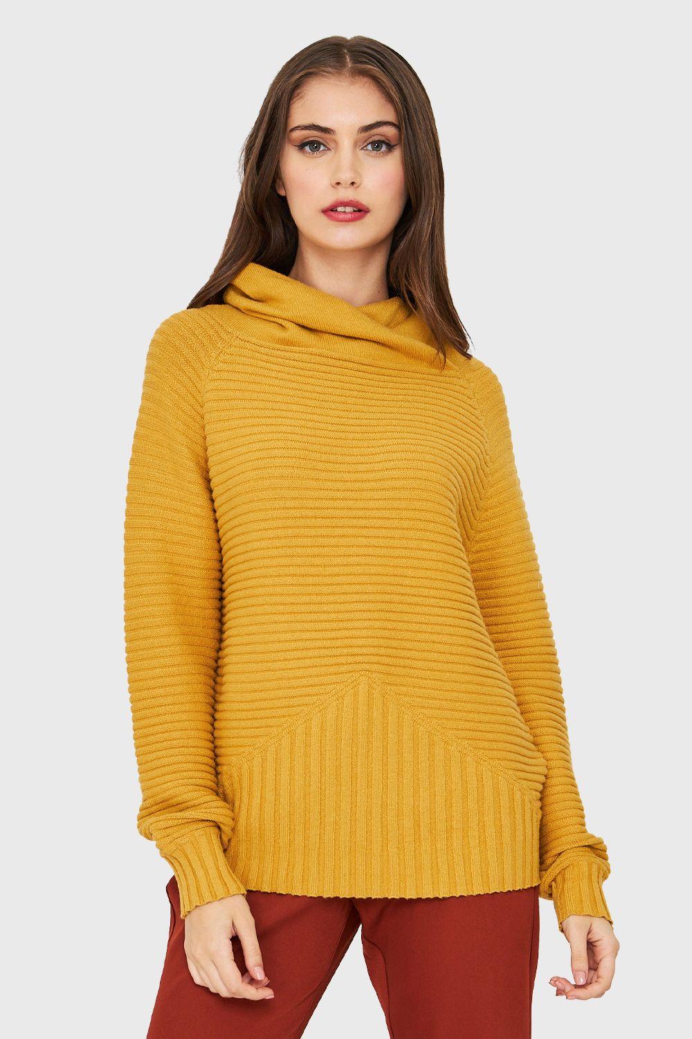 Sweater Cuello Tortuga Acanalado Mostaza Nicopoly-0
