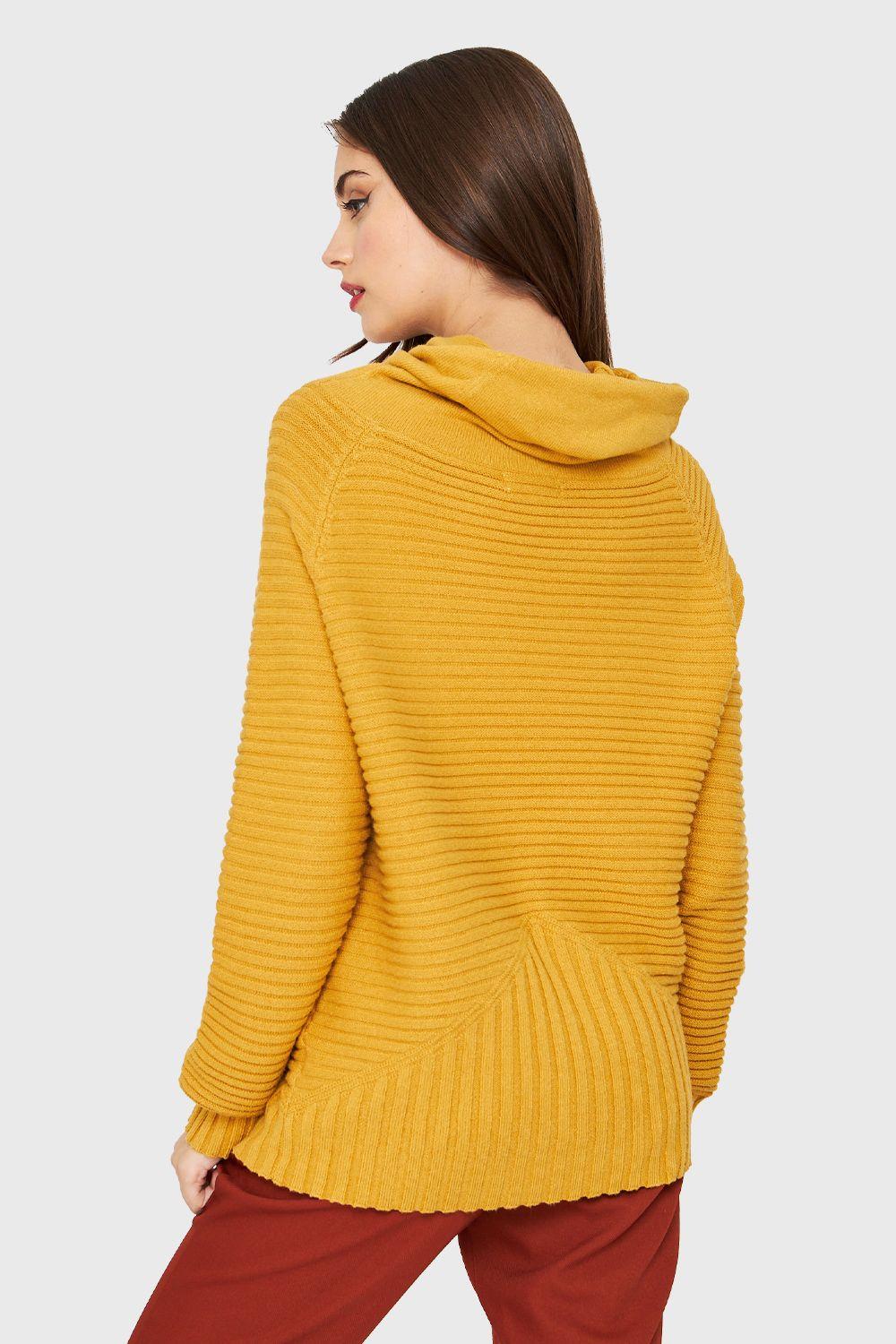 Sweater Cuello Tortuga Acanalado Mostaza Nicopoly-3