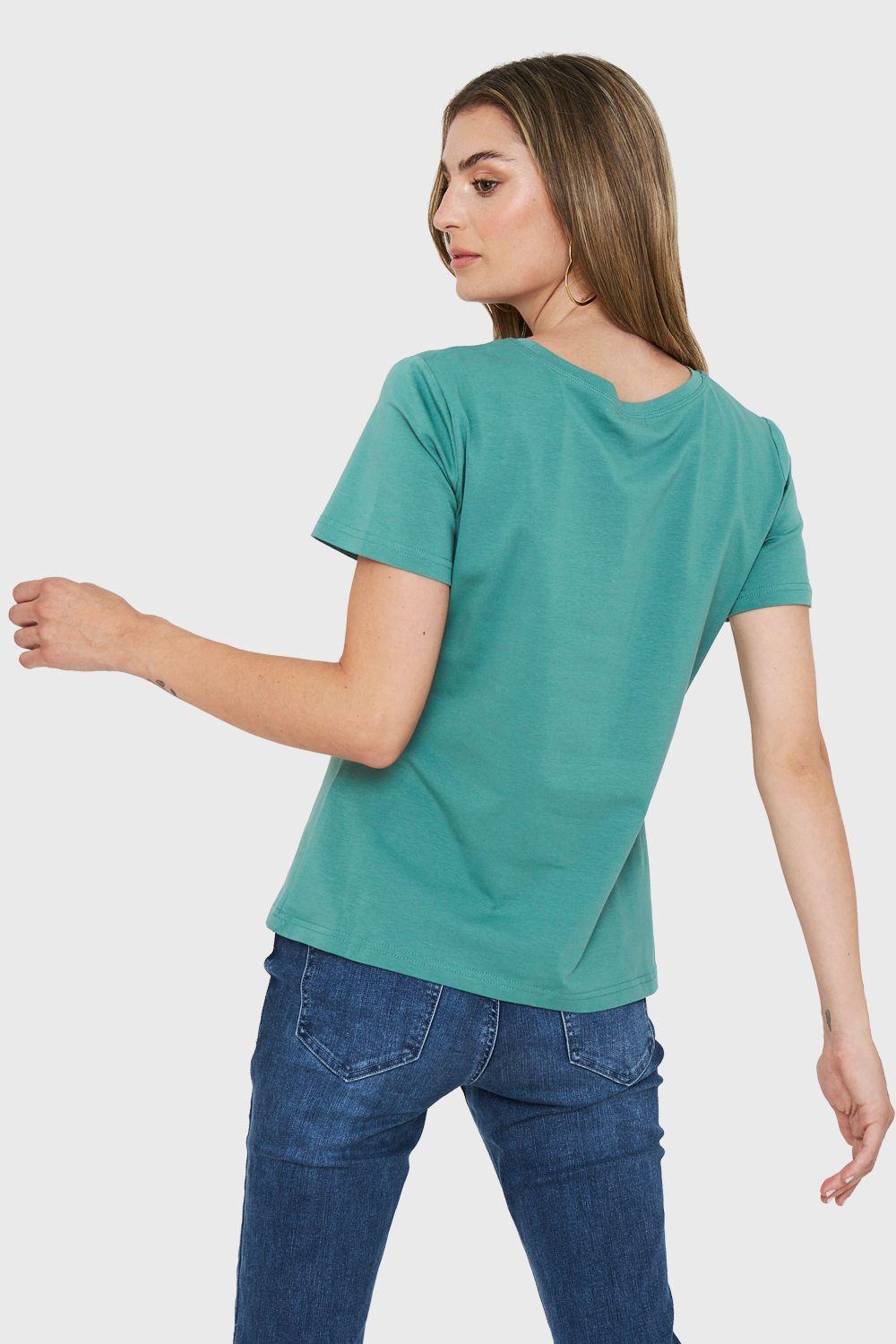 Polera Estampado Flores Campo Verde Nicopoly-3