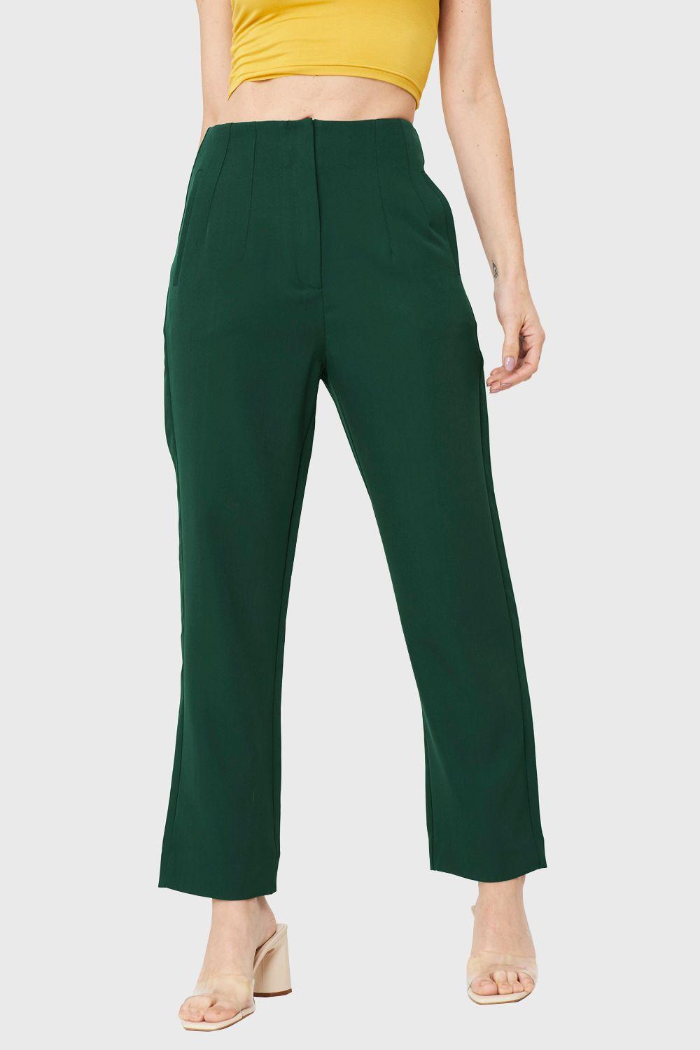 Pantalón Pinzas Verde Nicopoly-0