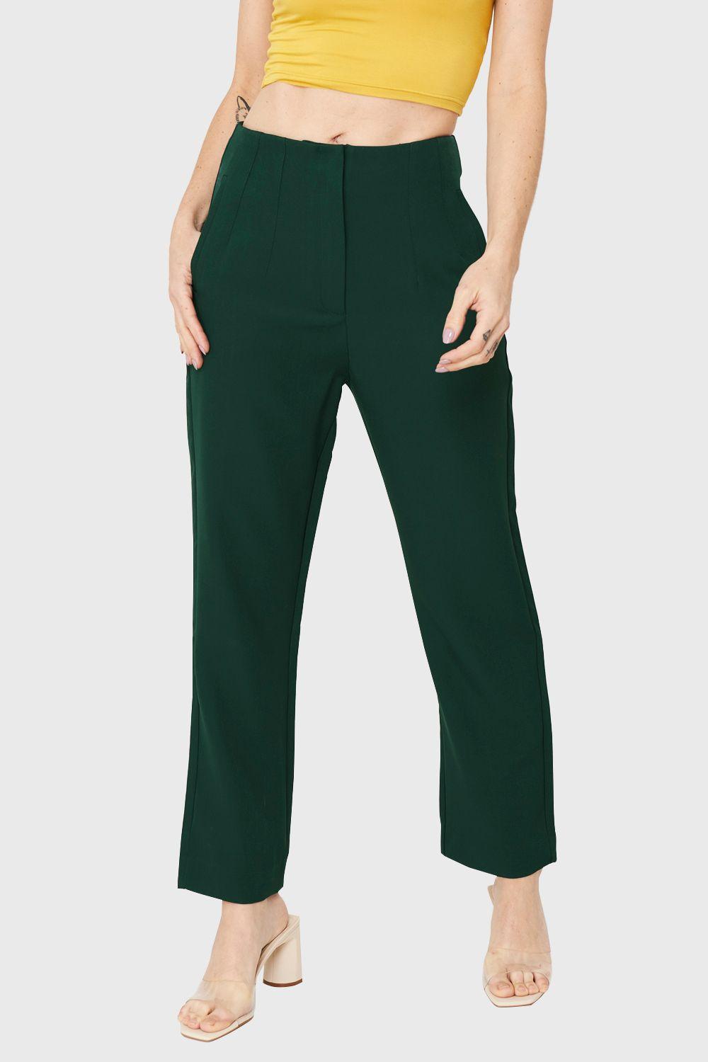 Pantalón Pinzas Verde Nicopoly-4