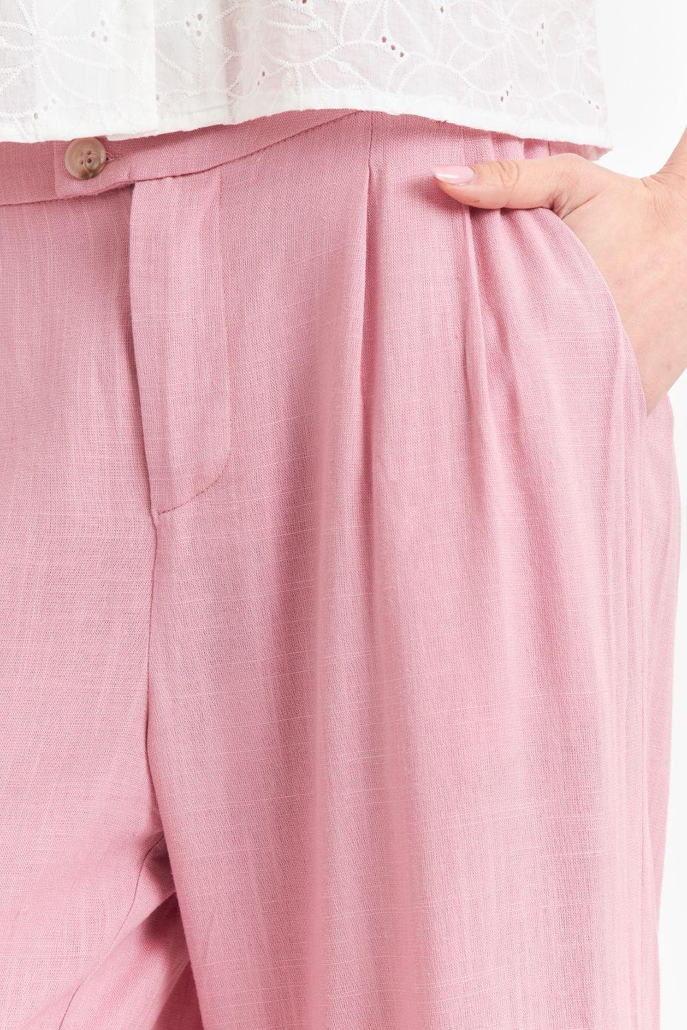 Pantalón Dos Botones Rosado Nicopoly-5