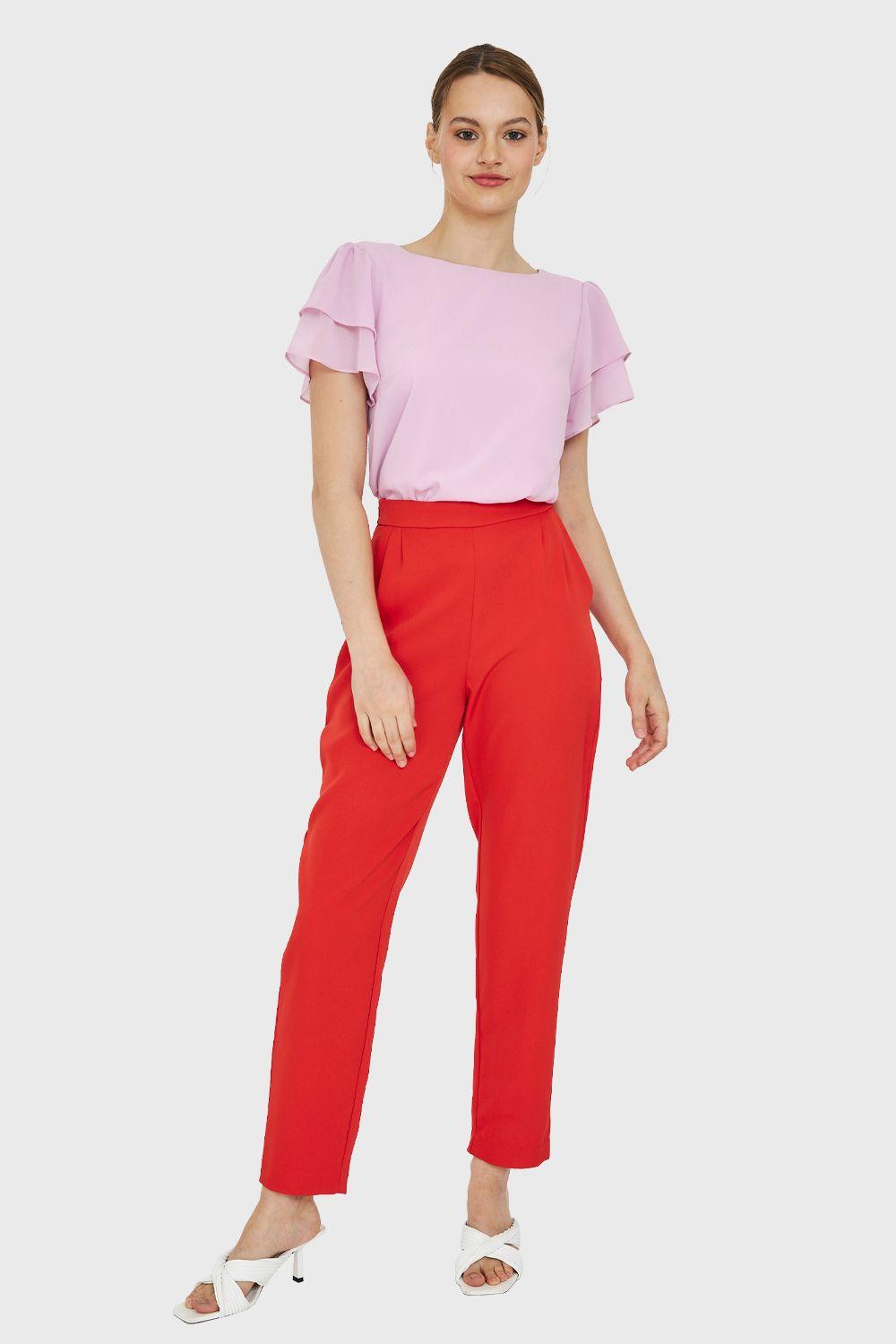 Blusa Mangas Vuelos Rosado Nicopoly-1