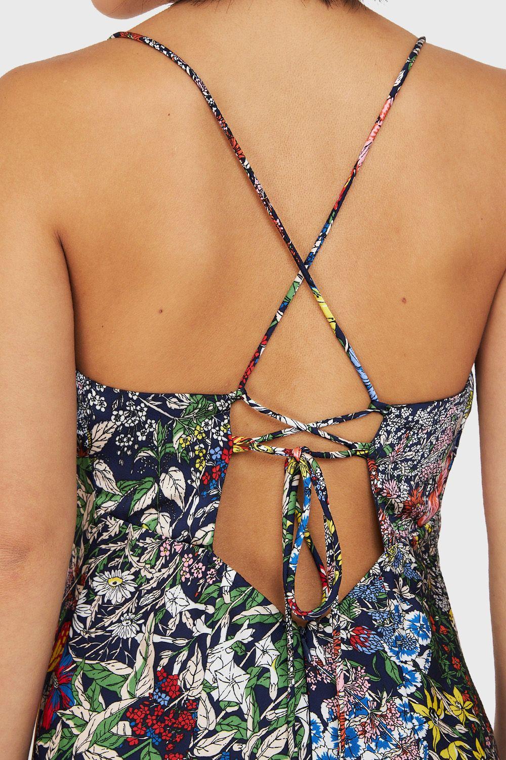 Vestido Corte Imperio Azul Nicopoly-5