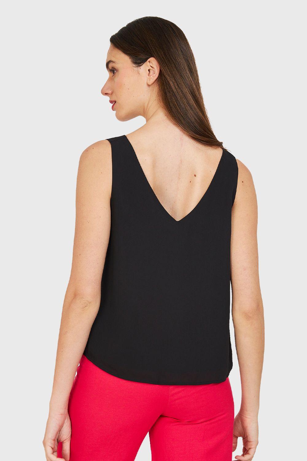 Blusa Básica Sin Mangas Negro Nicopoly-3