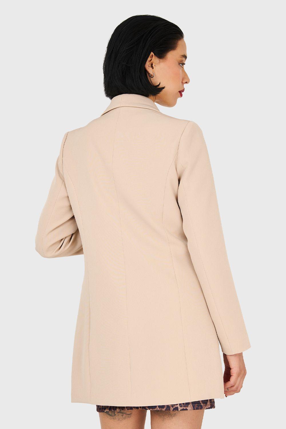 Blazer Cuello Cruzado Khaki Nicopoly-3
