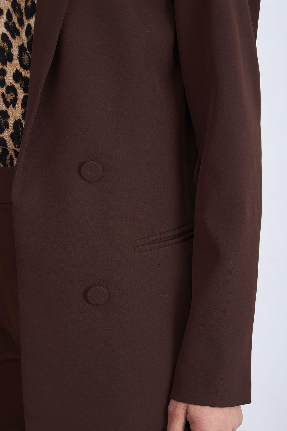 Blazer Básico de Tope Café Nicopoly-6