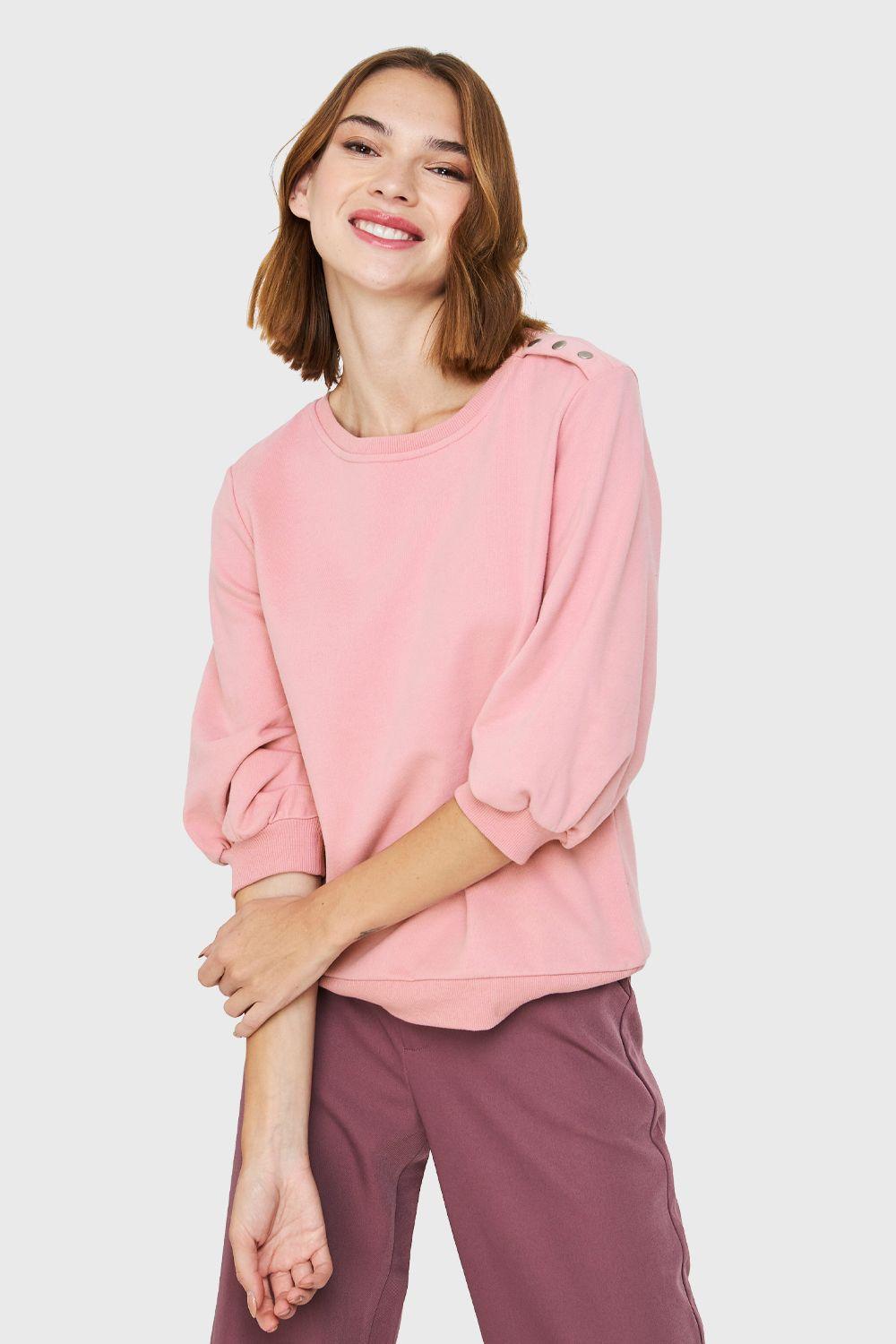 Polerón Manga Julieta 3/4 Rosa Nicopoly-4