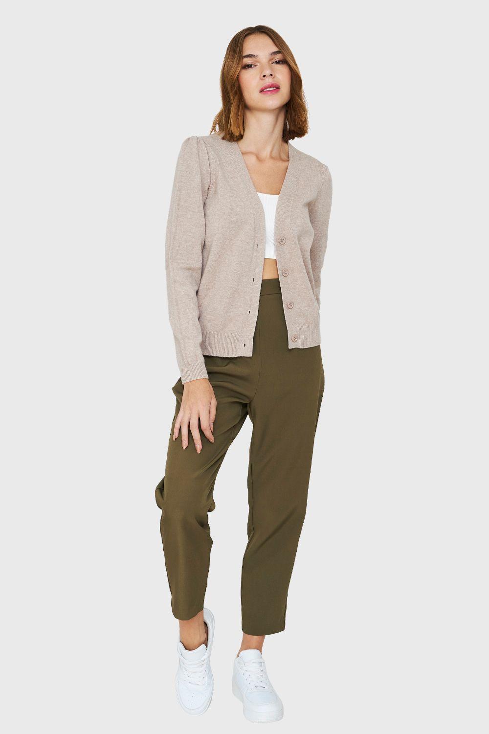 Cárdigan Manga Princesa Khaki Nicopoly-1
