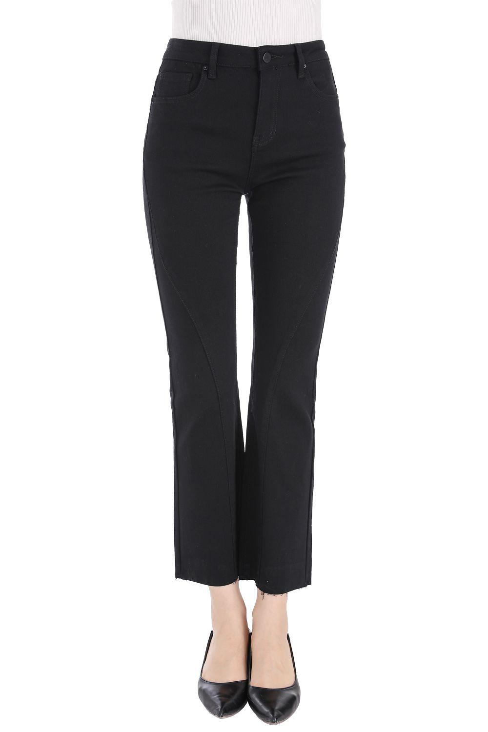 Jeans Detalle Costura Negro Nicopoly-0