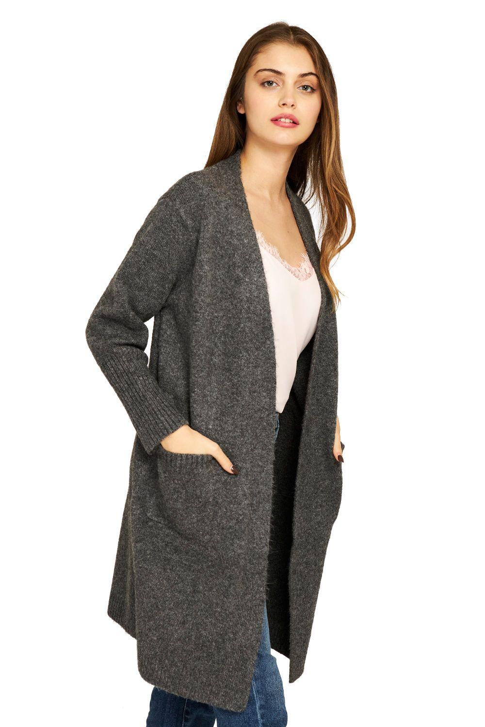 Cárdigan Bolsillos Soft Grafito Nicopoly-1