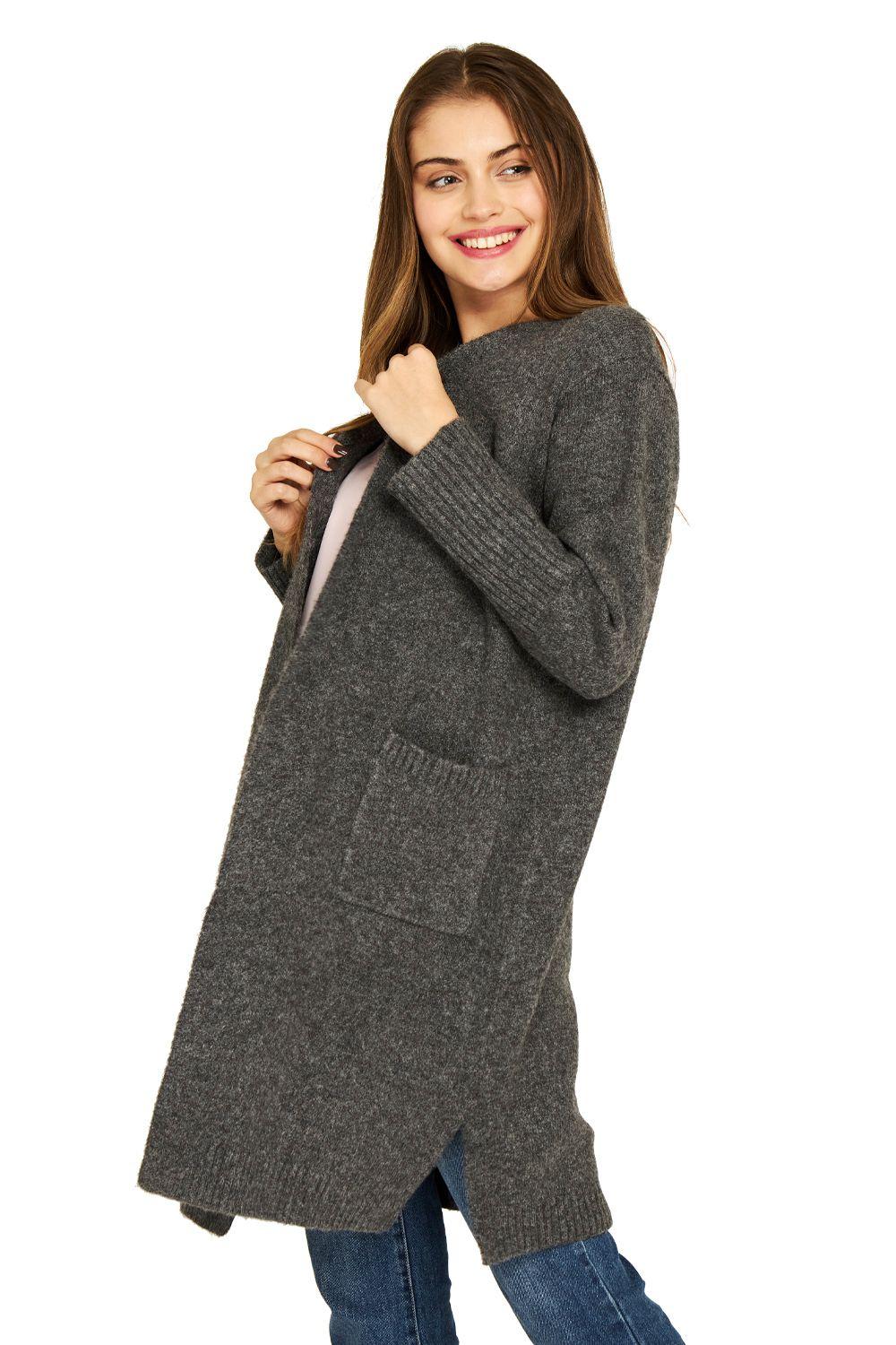 Cárdigan Bolsillos Soft Grafito Nicopoly-2