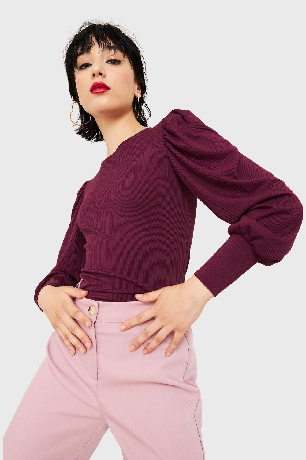 Polera Acanalada Princesa Uva Nicopoly-4