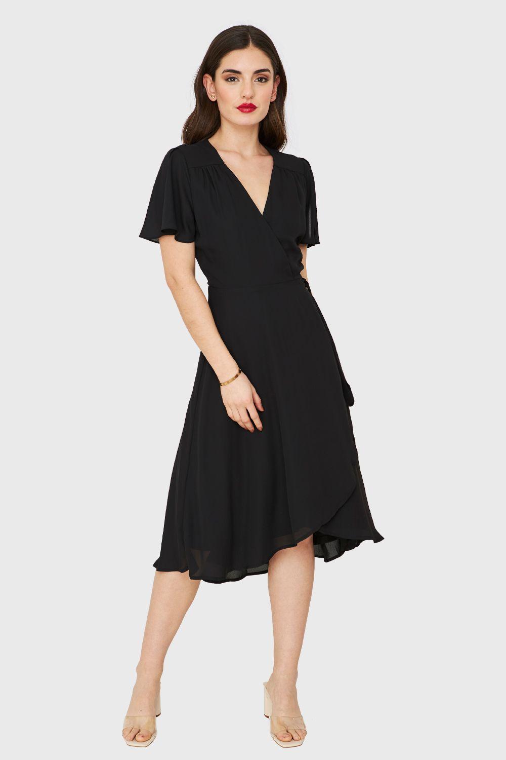 Vestido Envolvente Lazo Negro Nicopoly-1