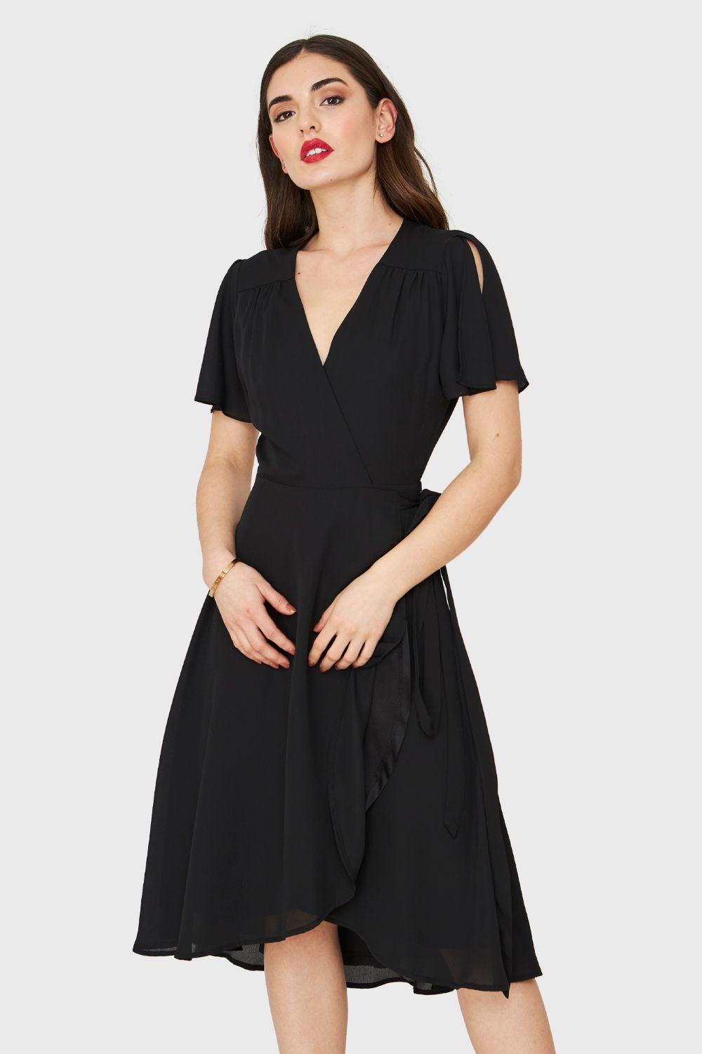 Vestido Envolvente Lazo Negro Nicopoly-4