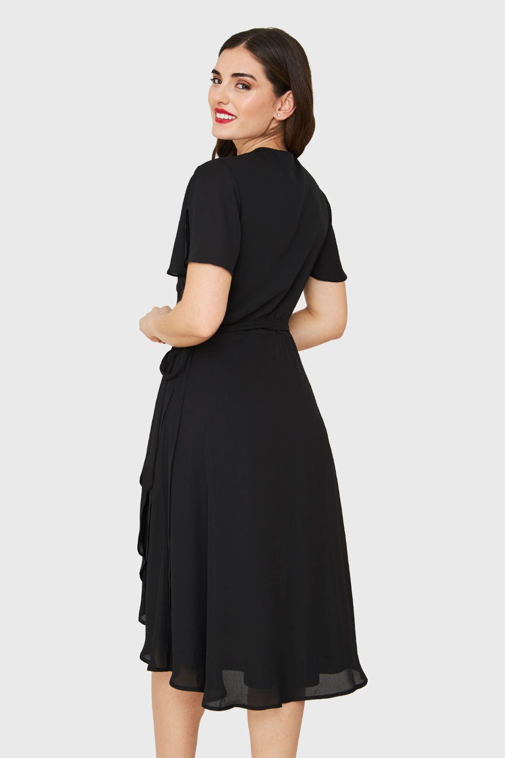 Vestido Envolvente Lazo Negro Nicopoly-3
