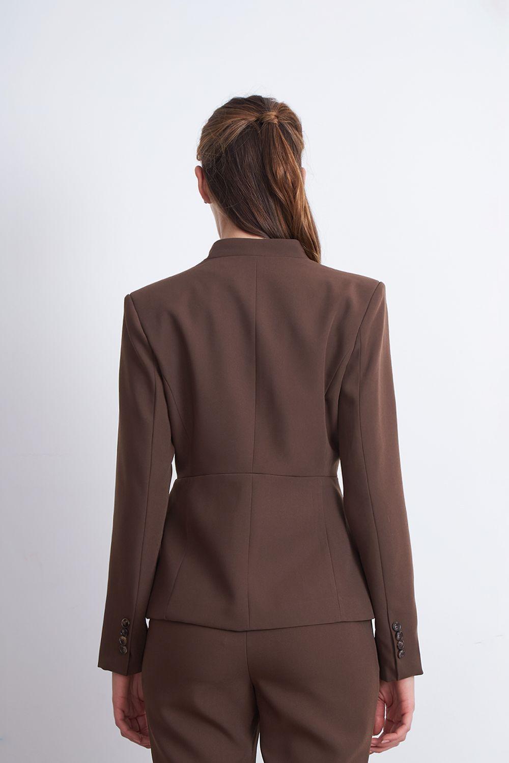 Blazer Básico Sastrero Café Nicopoly-3