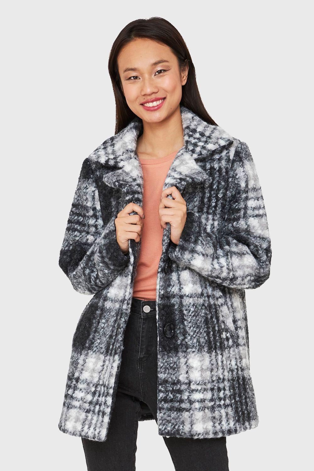 Chaqueta Tartán Botones Gris Nicopoly-0