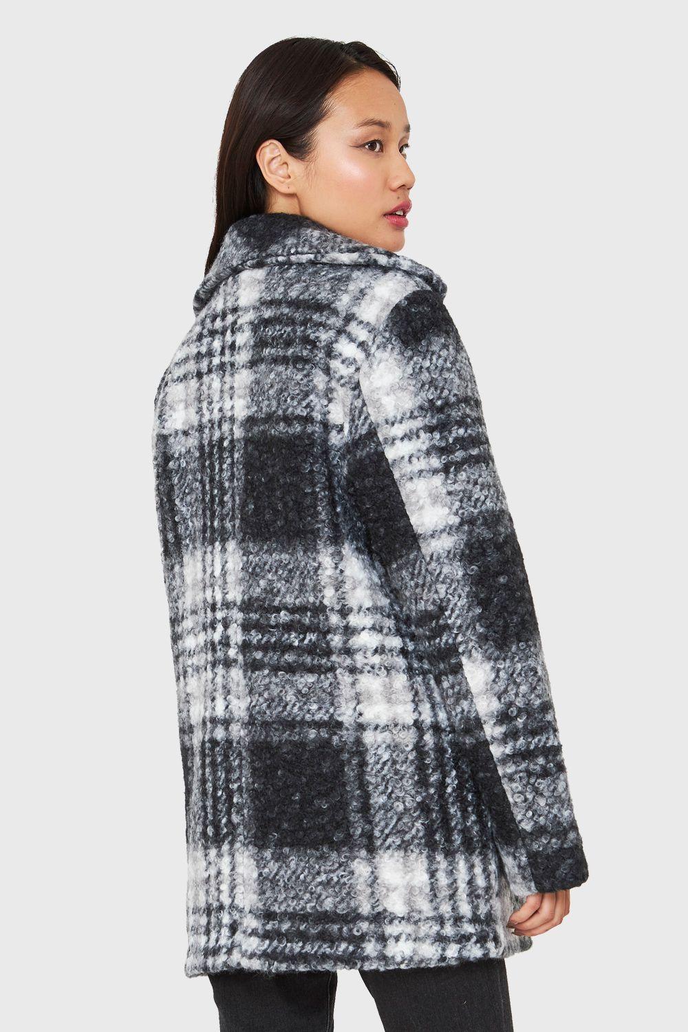 Chaqueta Tartán Botones Gris Nicopoly-3