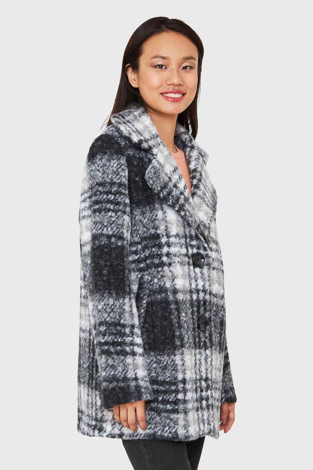 Chaqueta Tartán Botones Gris Nicopoly-2