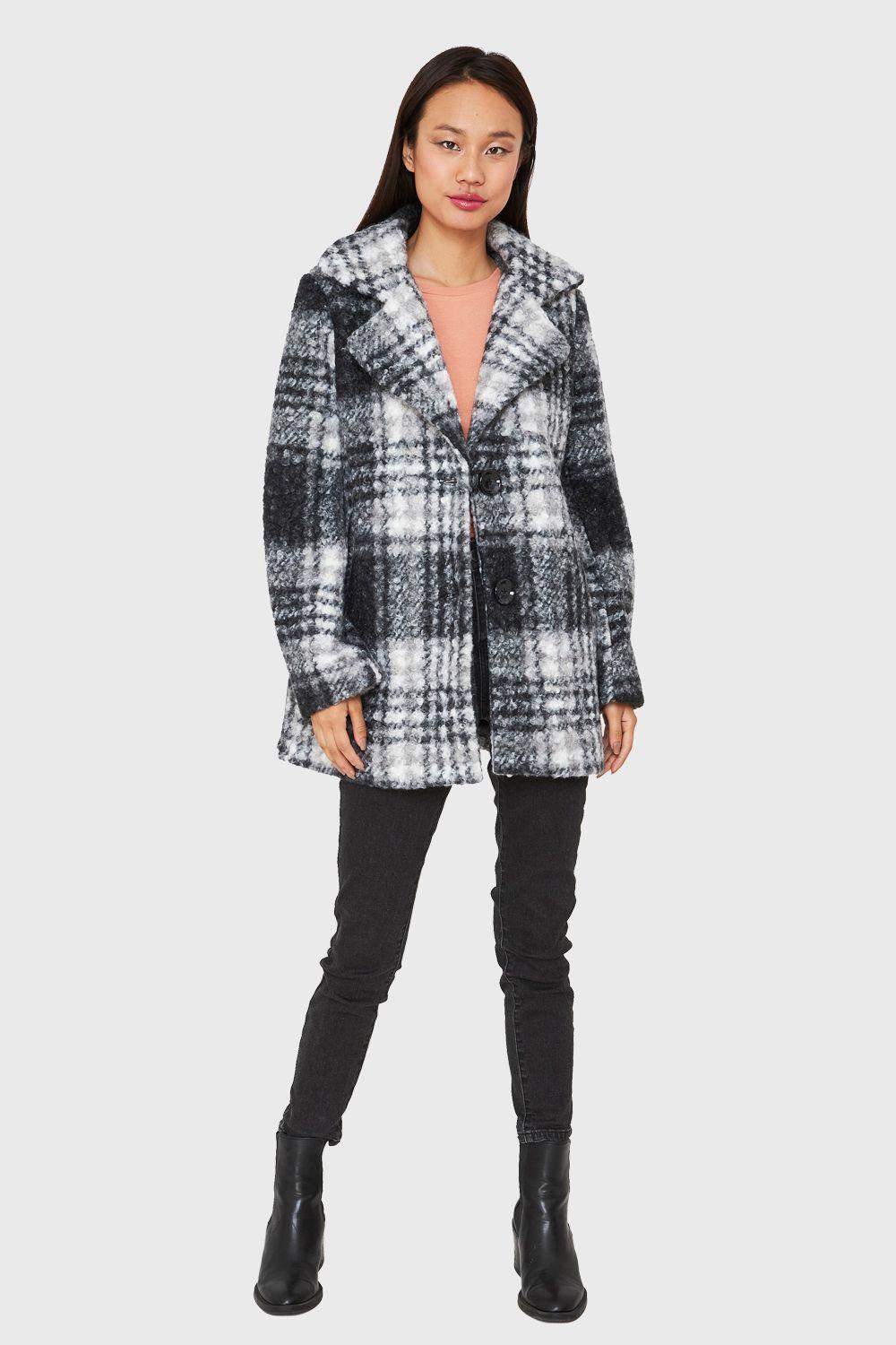 Chaqueta Tartán Botones Gris Nicopoly-1