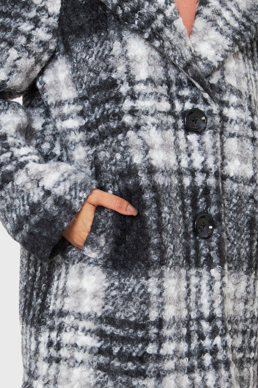 Chaqueta Tartán Botones Gris Nicopoly-5