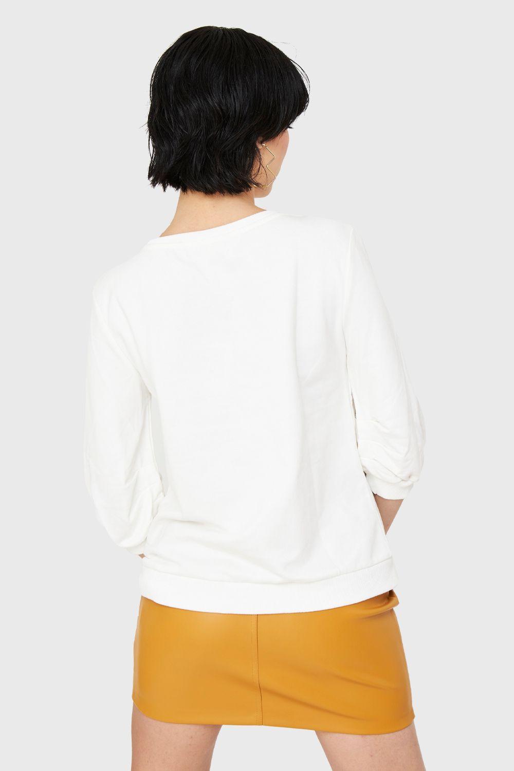Polerón Manga Julieta 3/4 Blanco Nicopoly-3