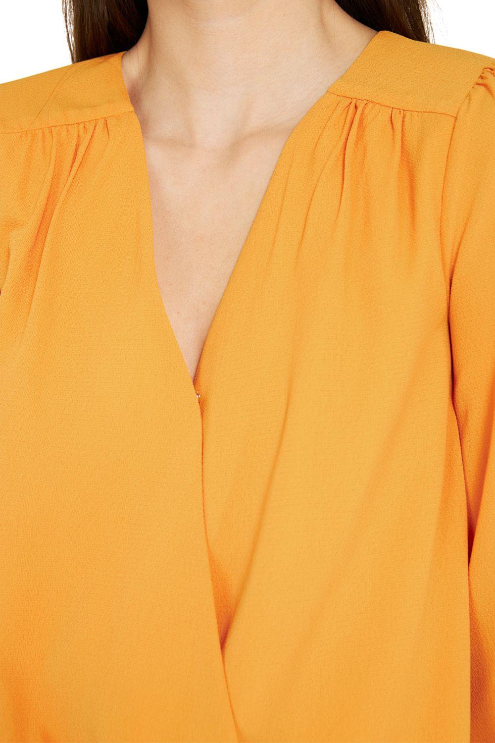 Blusa Básica Pliegues Amarillo Nicopoly-4
