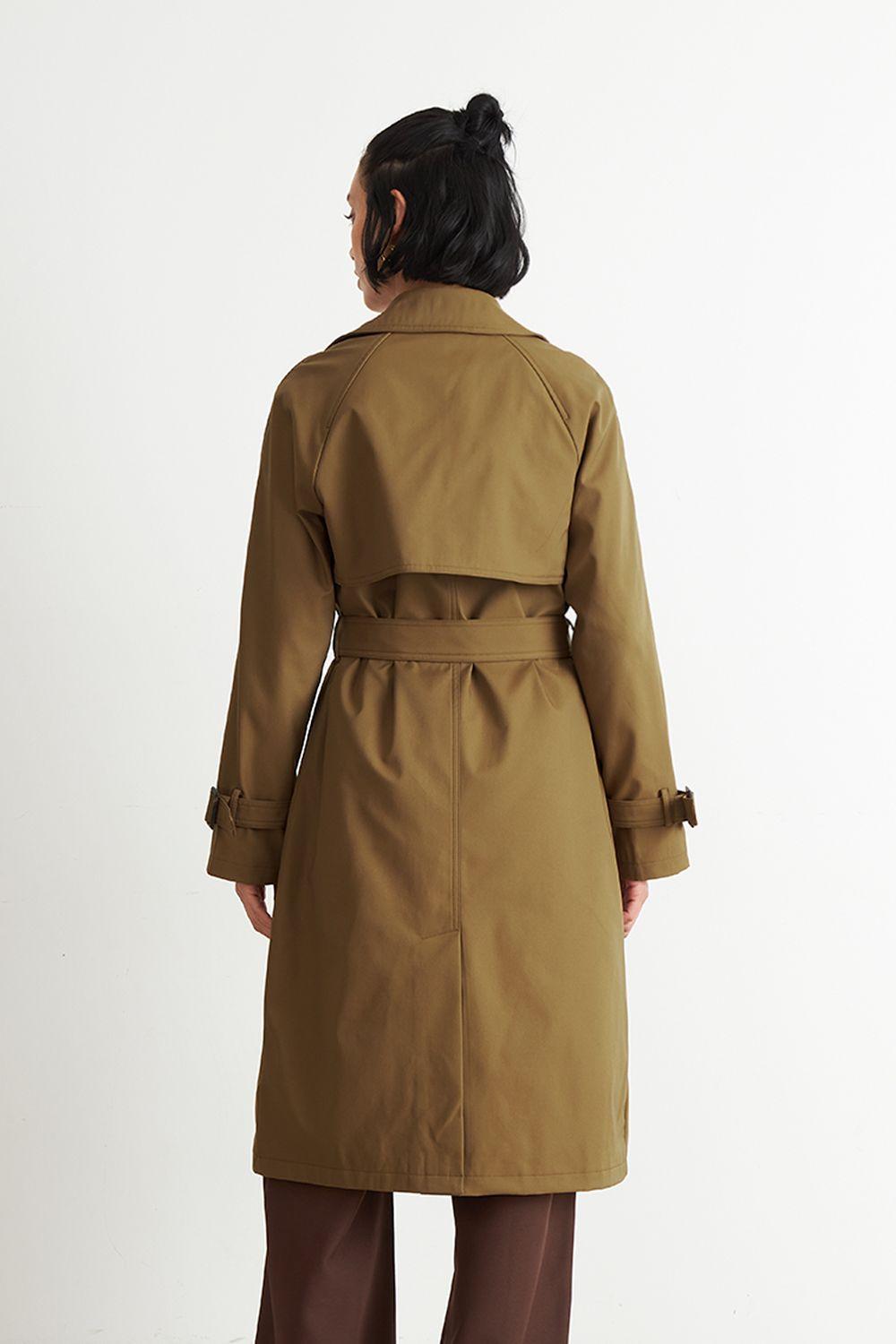 Trench Clásico Doble Botonadura Café Nicopoly-3