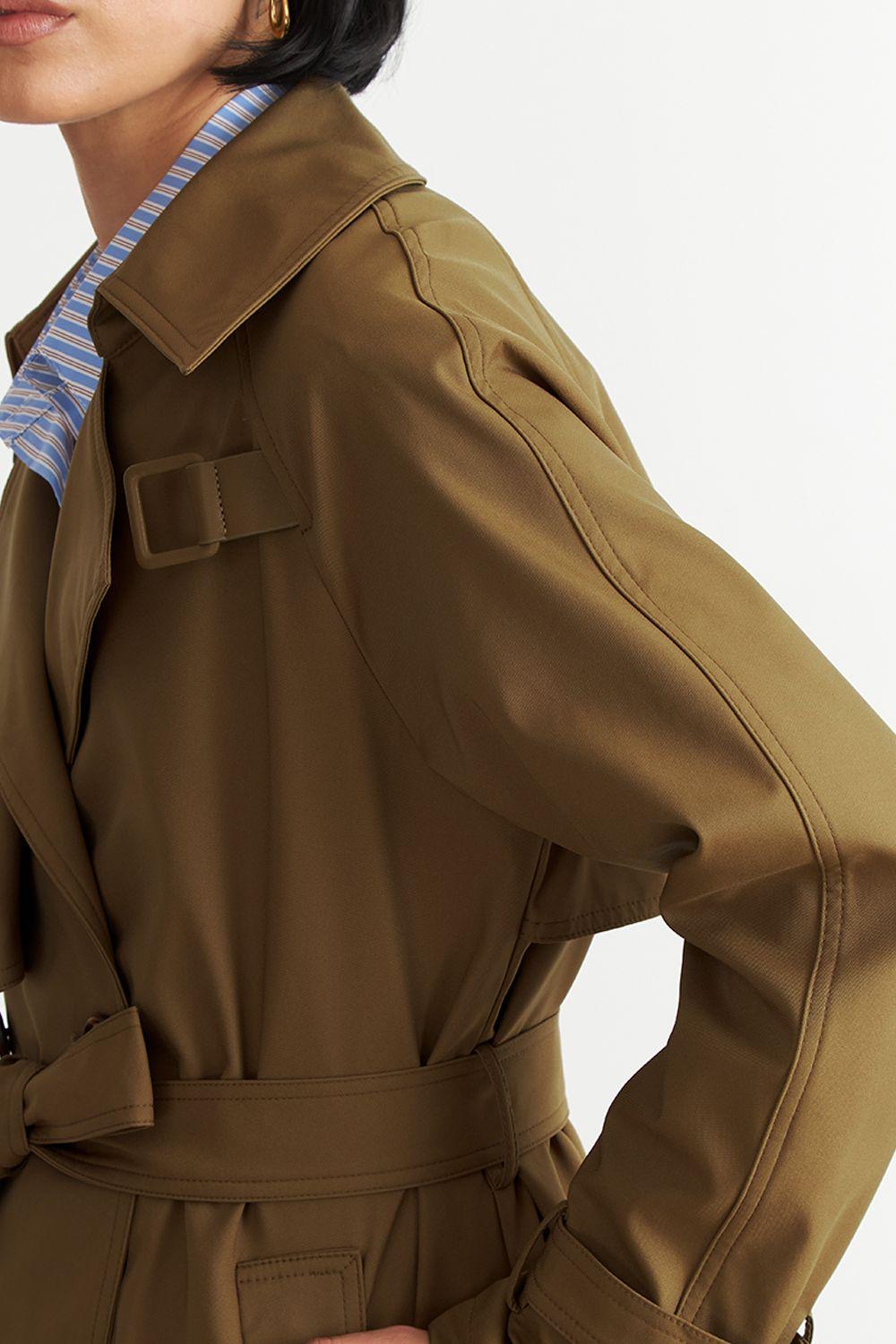 Trench Clásico Doble Botonadura Café Nicopoly-5